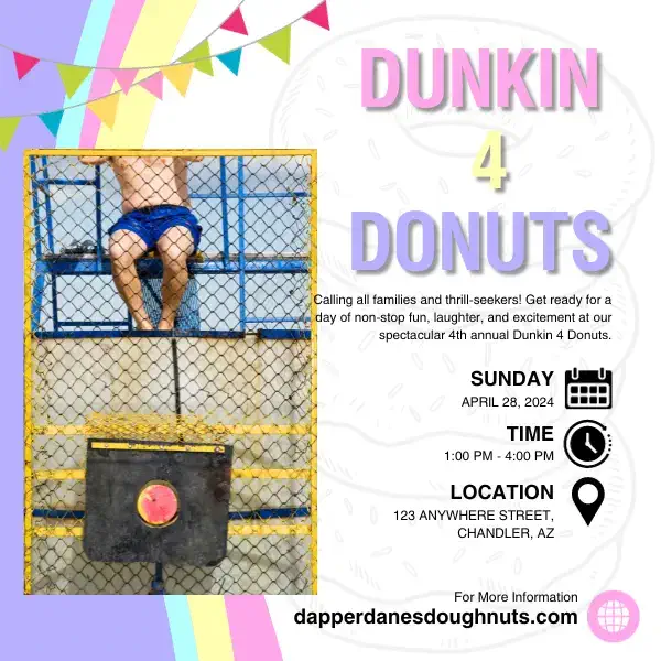 event flyer fo Dunkin 4 Donuts